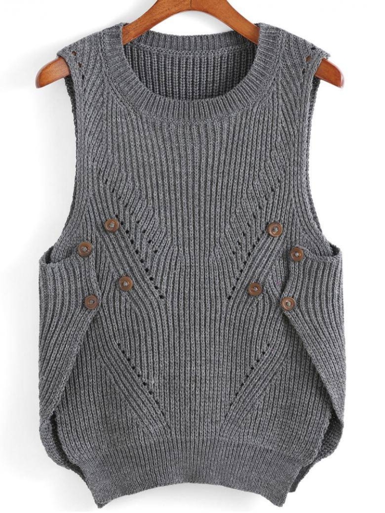 Необычная вязаная жилетка