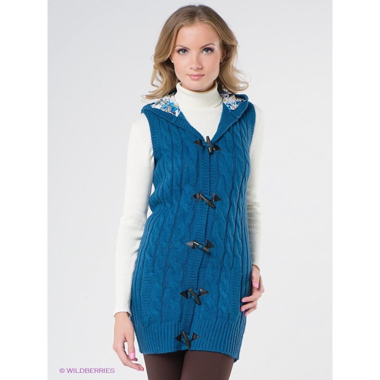 Вязаные женские жилеты с застёжкой