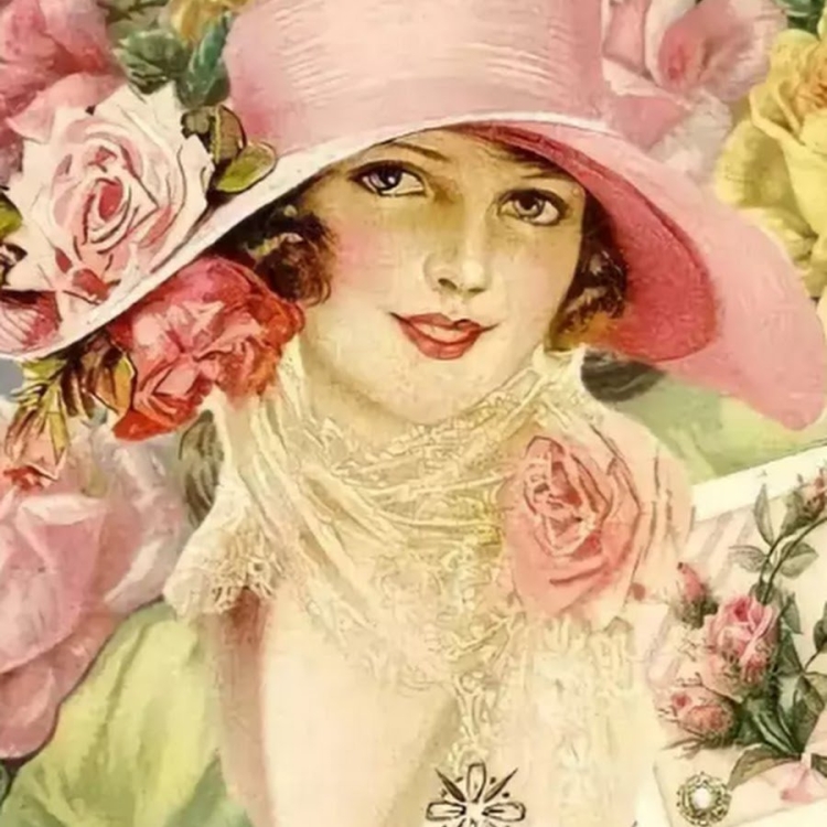 Винтажная открытка женщины