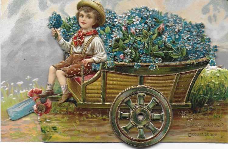 Винтажная открытка с днем рождения