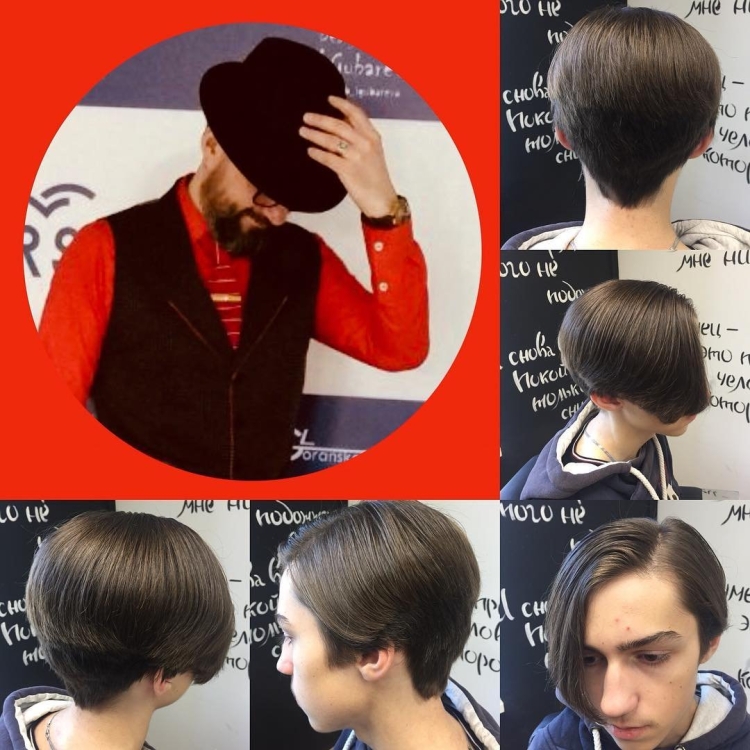 Мужское каре затылок
