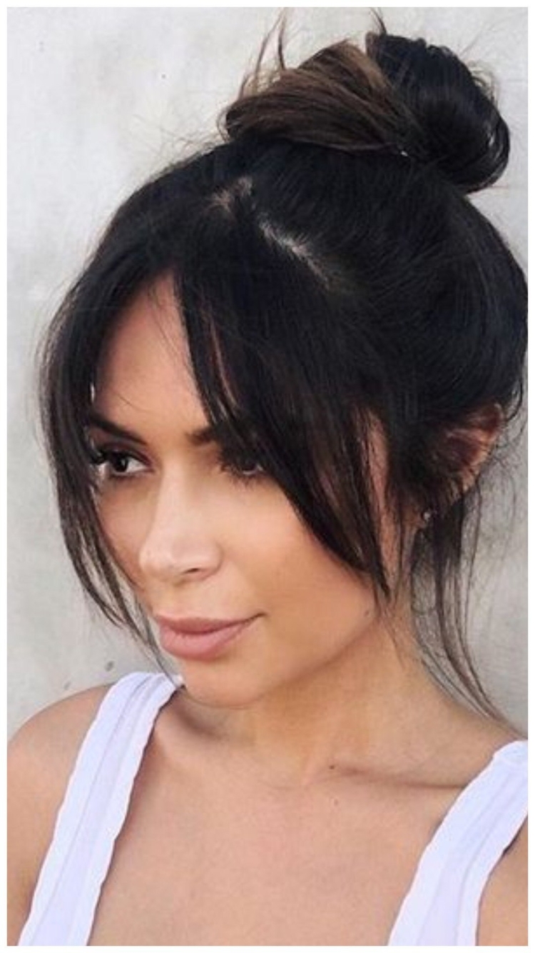 Прически с челкой поблкам