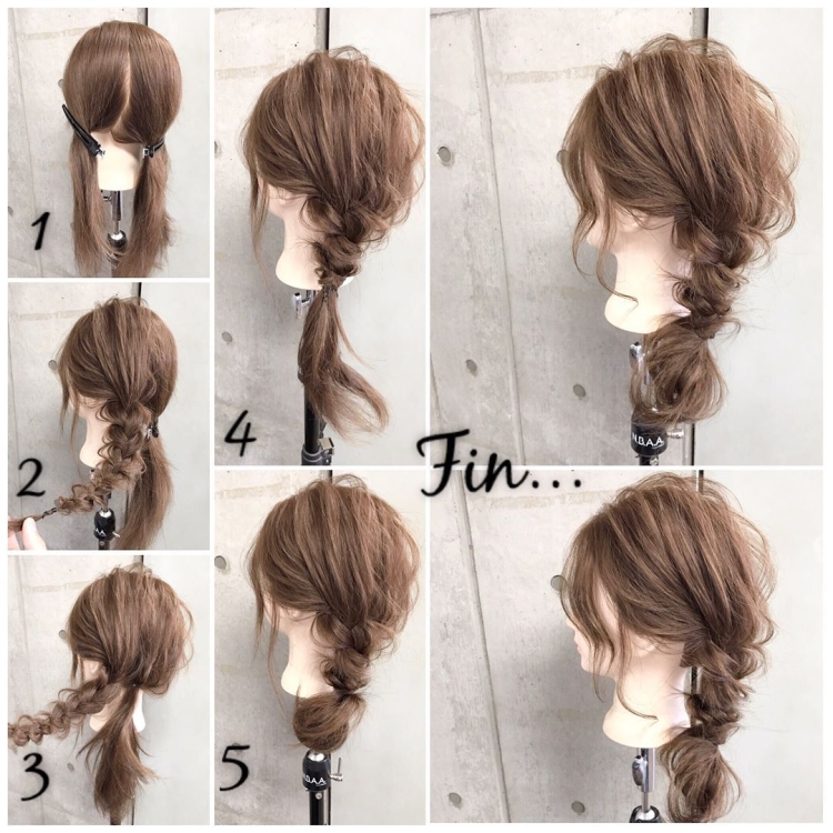 Корейские причёски одной резинкой