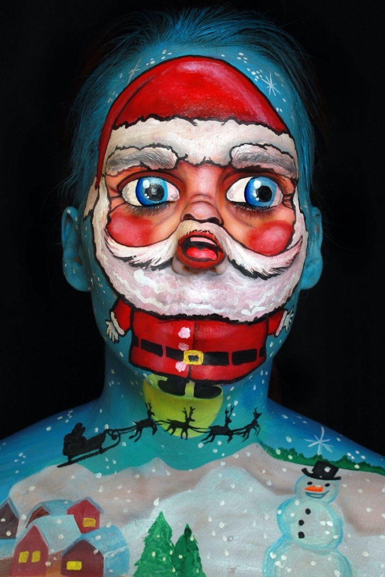 Макияж для снеговика на новый год