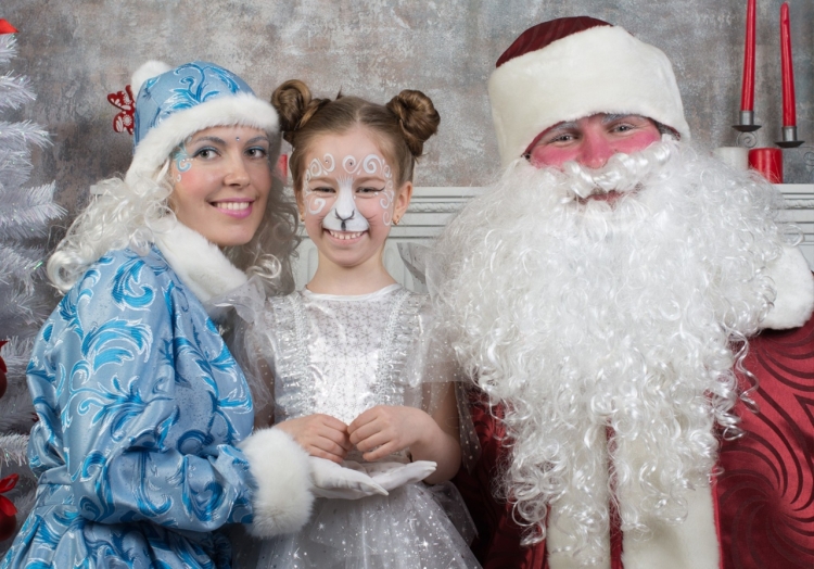 Грим Деда Мороза и Снегурочки