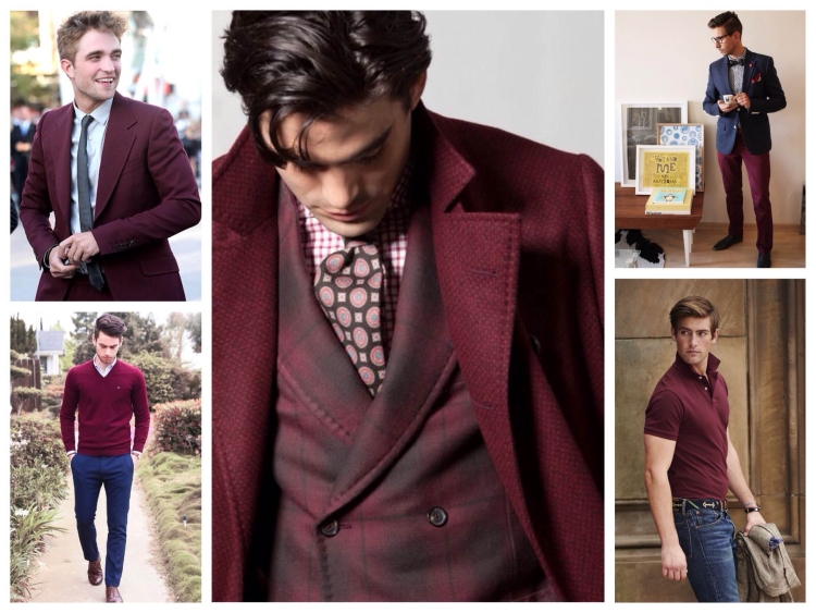 Мужской костюм цвета марсала