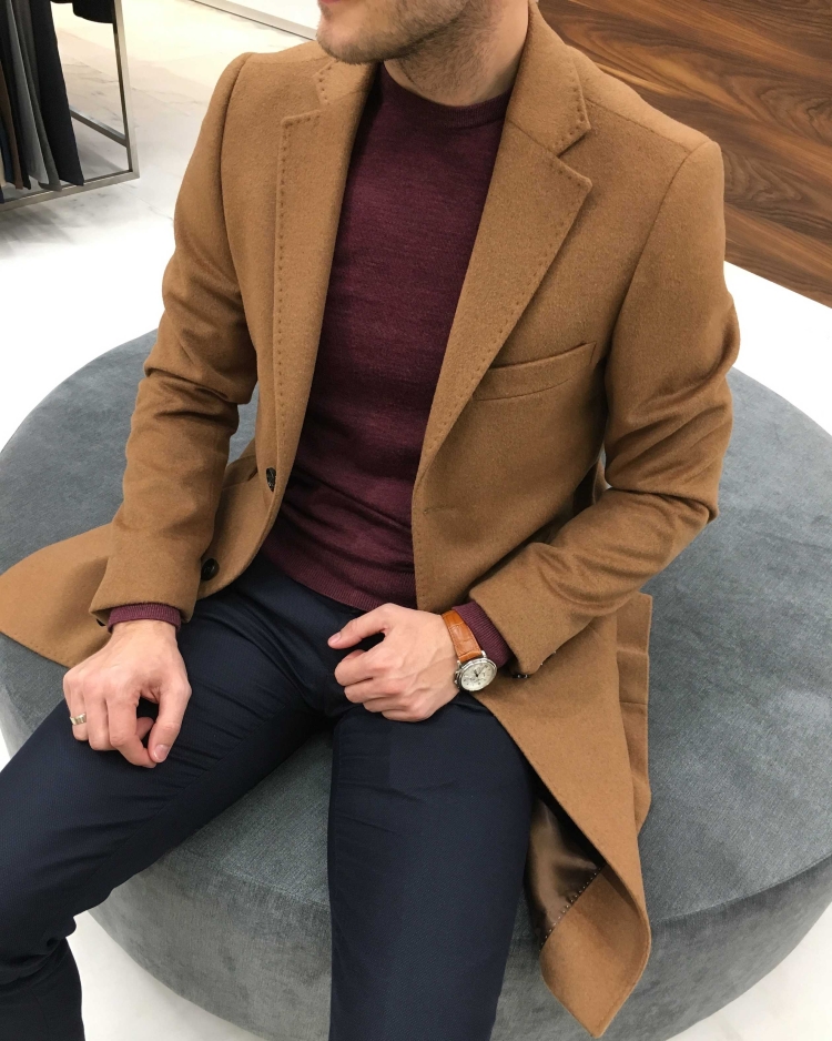 Рыжее пальто мужское