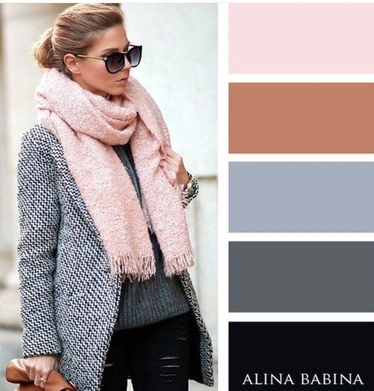 Сочетание цветов с серым в одежде