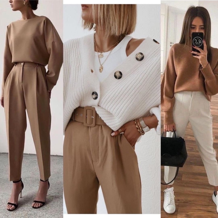 Модные образы цвет капучино