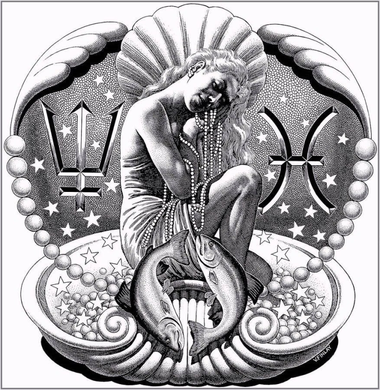 Тату знак зодиака Водолей