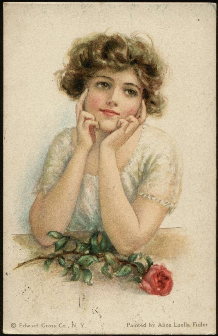 Старинные открытки с женщинами