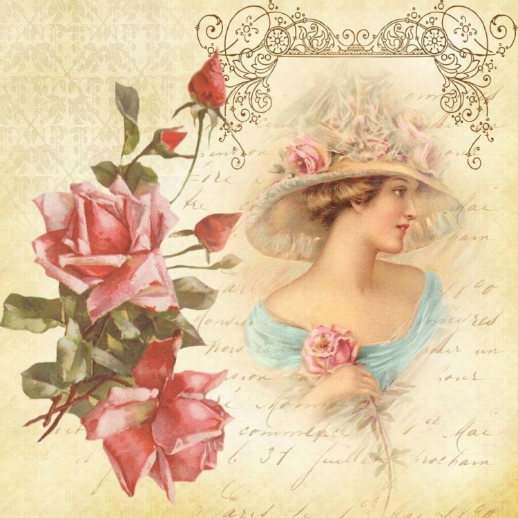 Винтажная дама для декупажа