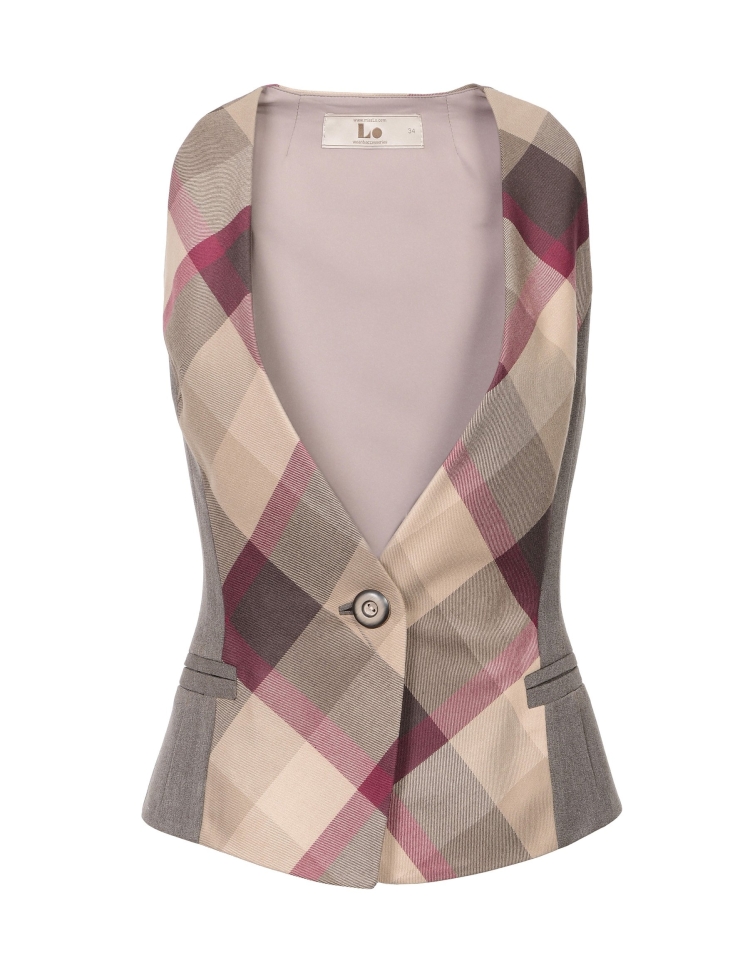 Жилет в клетку женский