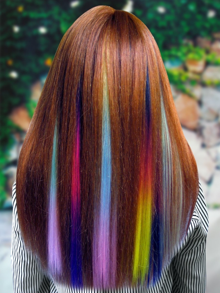 Разноцветное мелирование