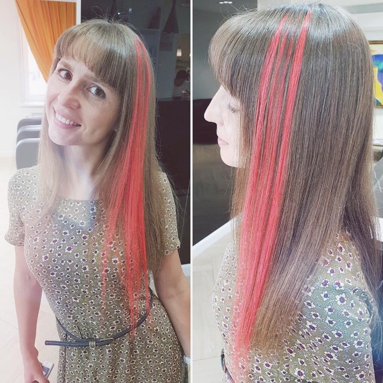 Нарощенные цветные пряди