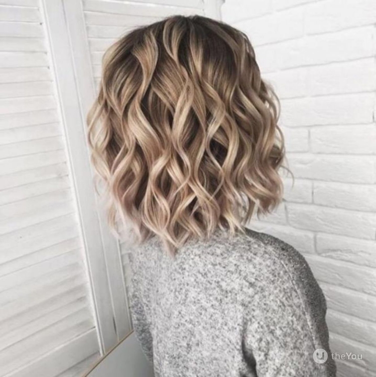 Небрежные Локоны на каре утюжком