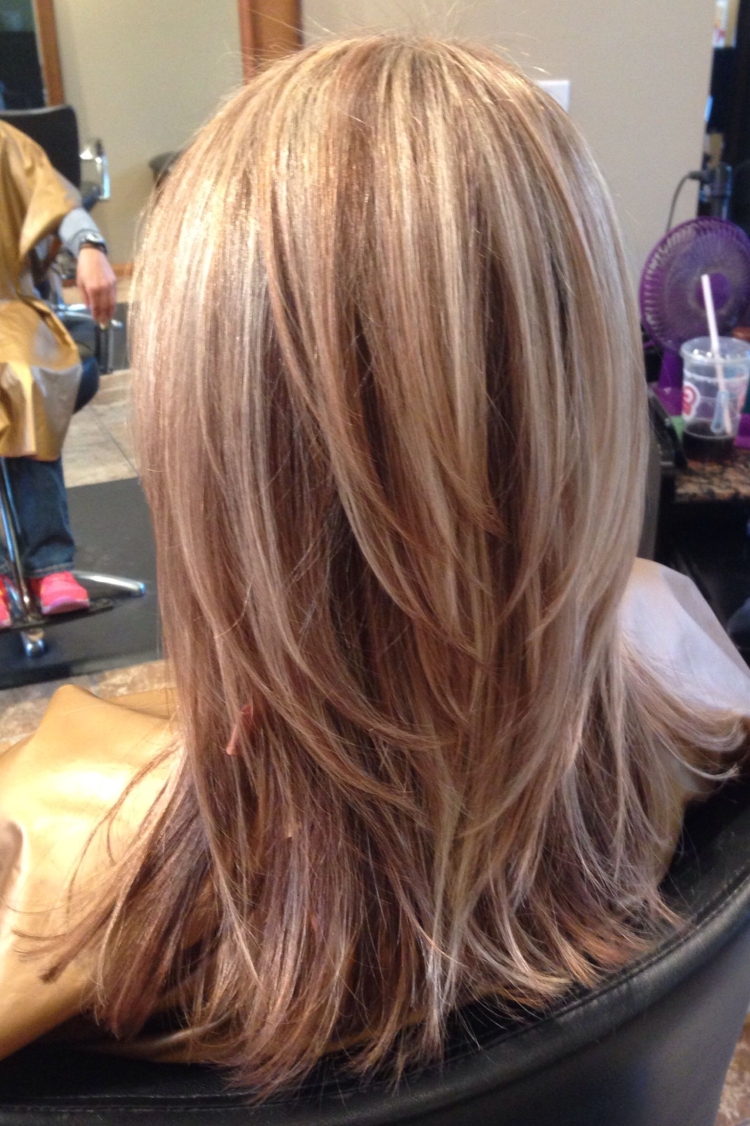 Окрашивание на каскадную стрижку