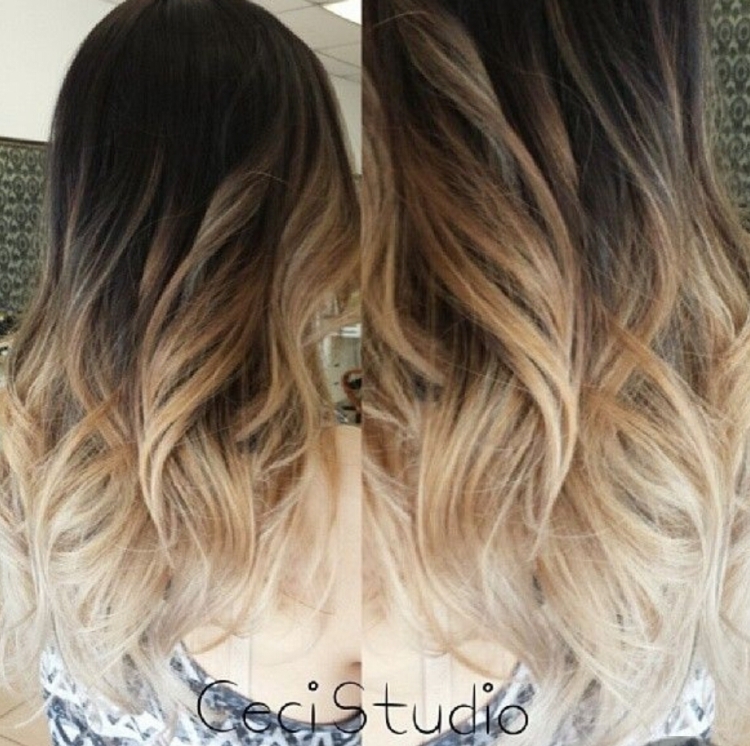 Градиент от темных корней к светлым кончикам