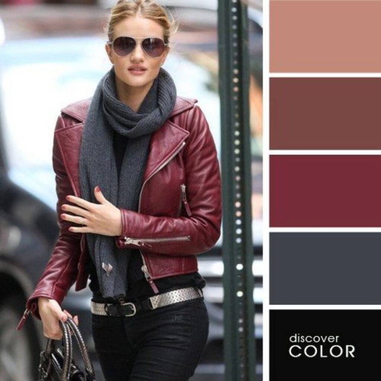 Сочетание с бордовым