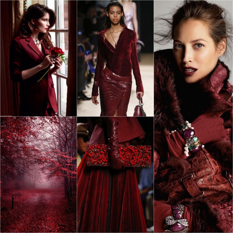 Наряд в бордовом цвете