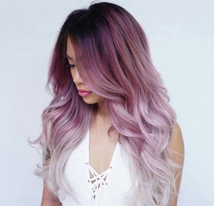 Цветное омбре на волосах
