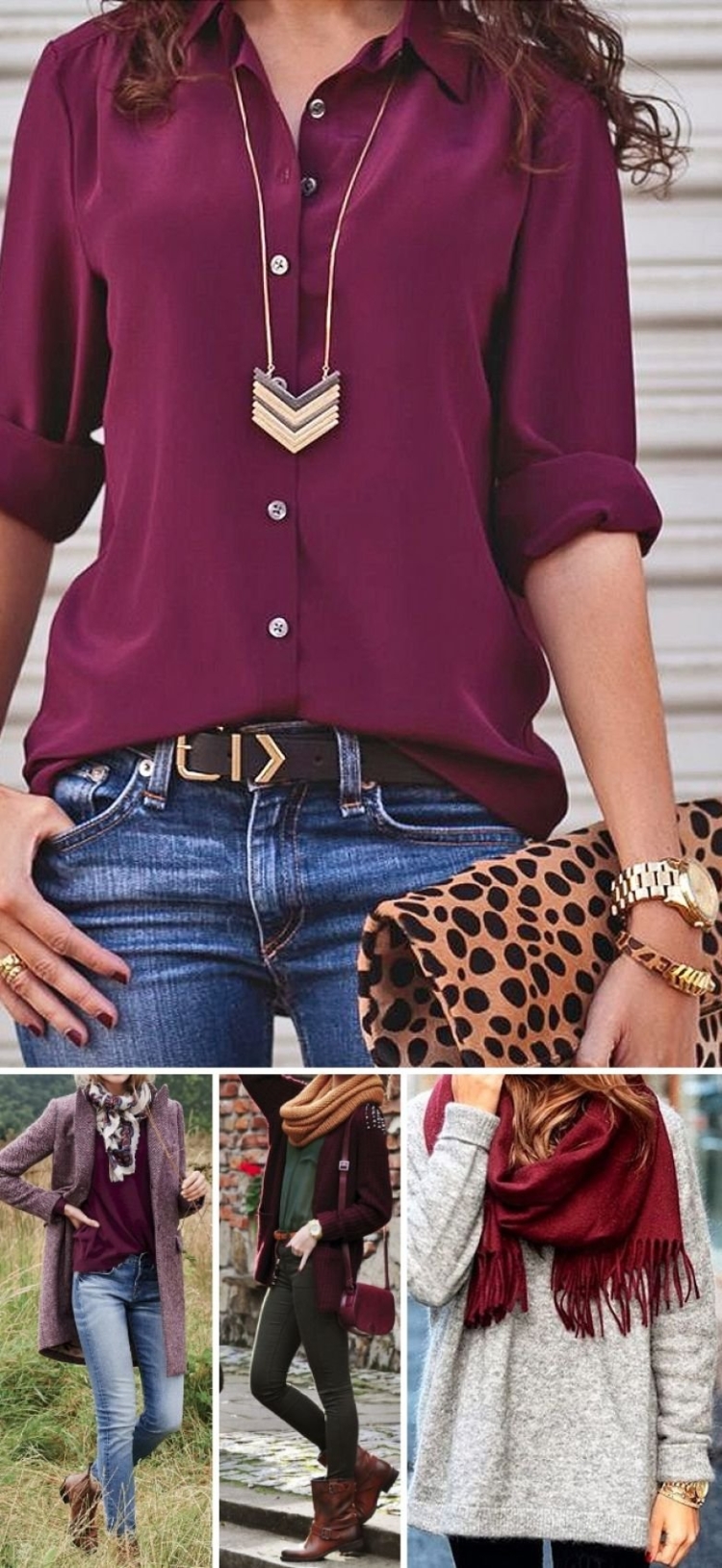 Блузка винного цвета