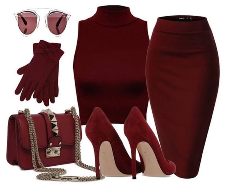 Бордовый цвет в одежде