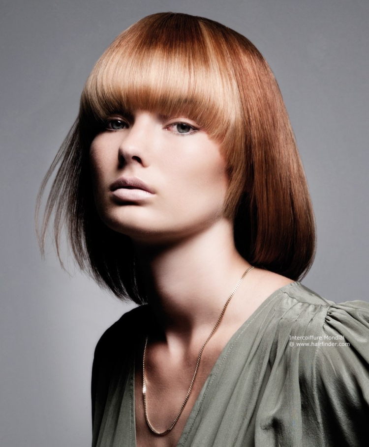 Стрижка Боб сессон на средние волосы