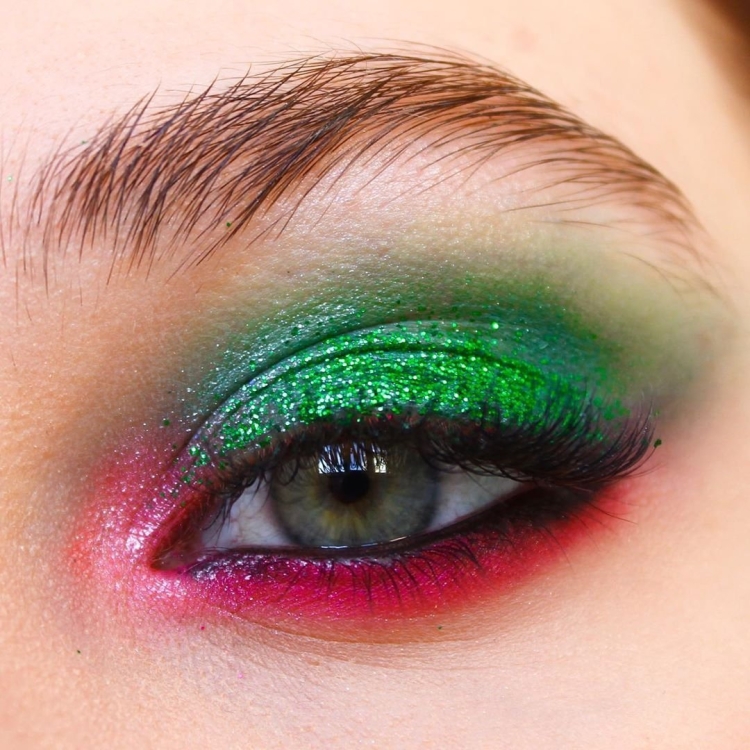 Розово зеленый макияж