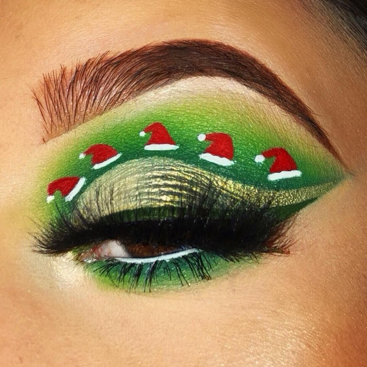 Веселый макияж на Рождество