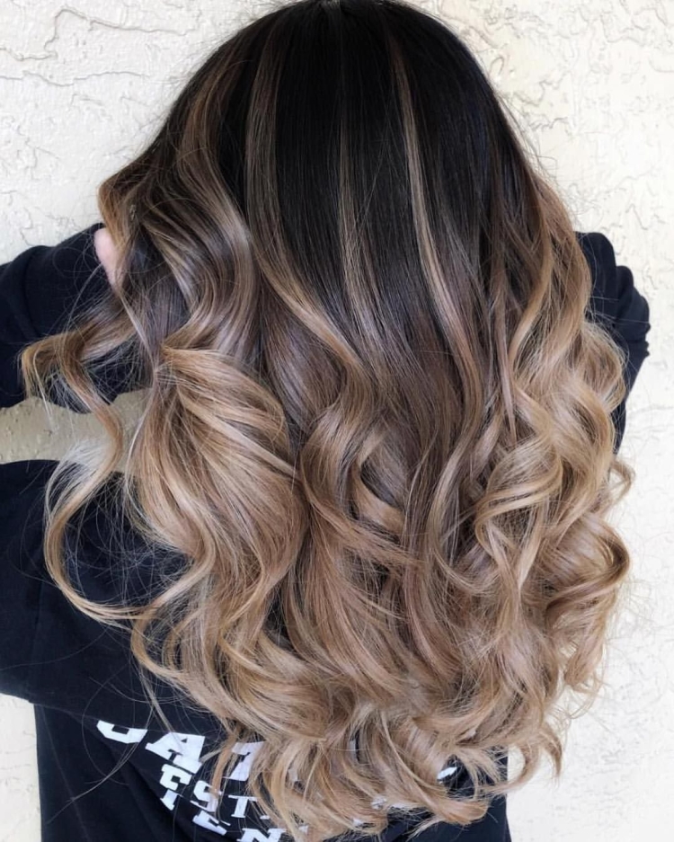 Омбре балаяж на темно русые волосы