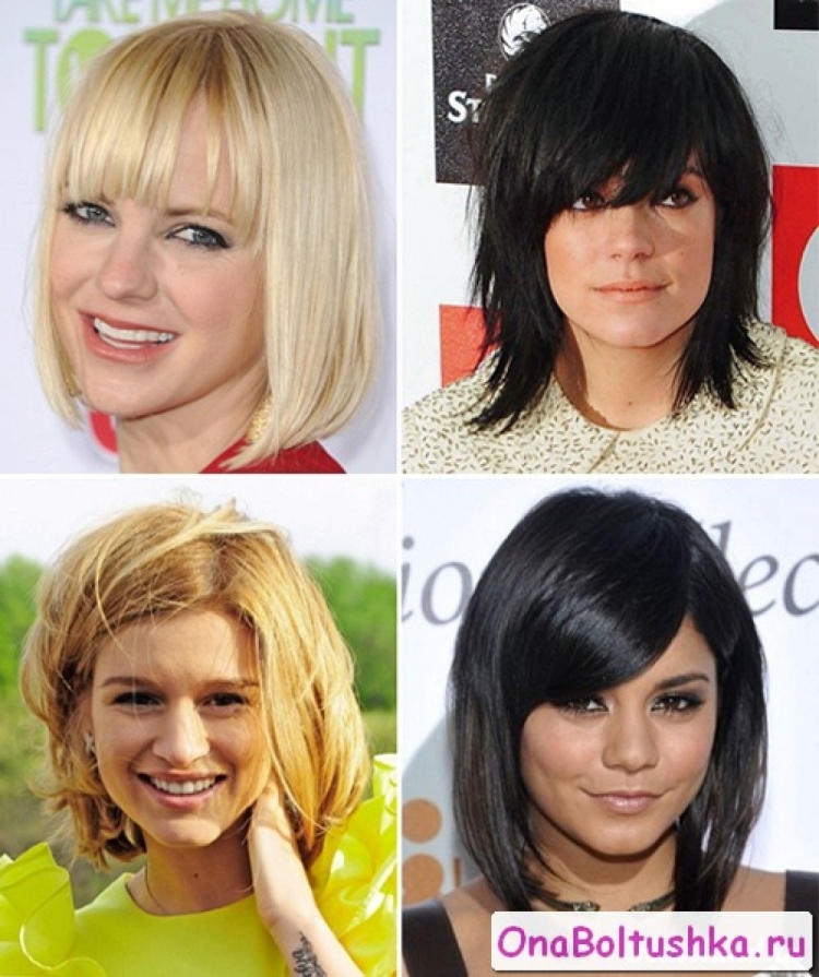 Асимметрические стрижки на средние волосы с челкой
