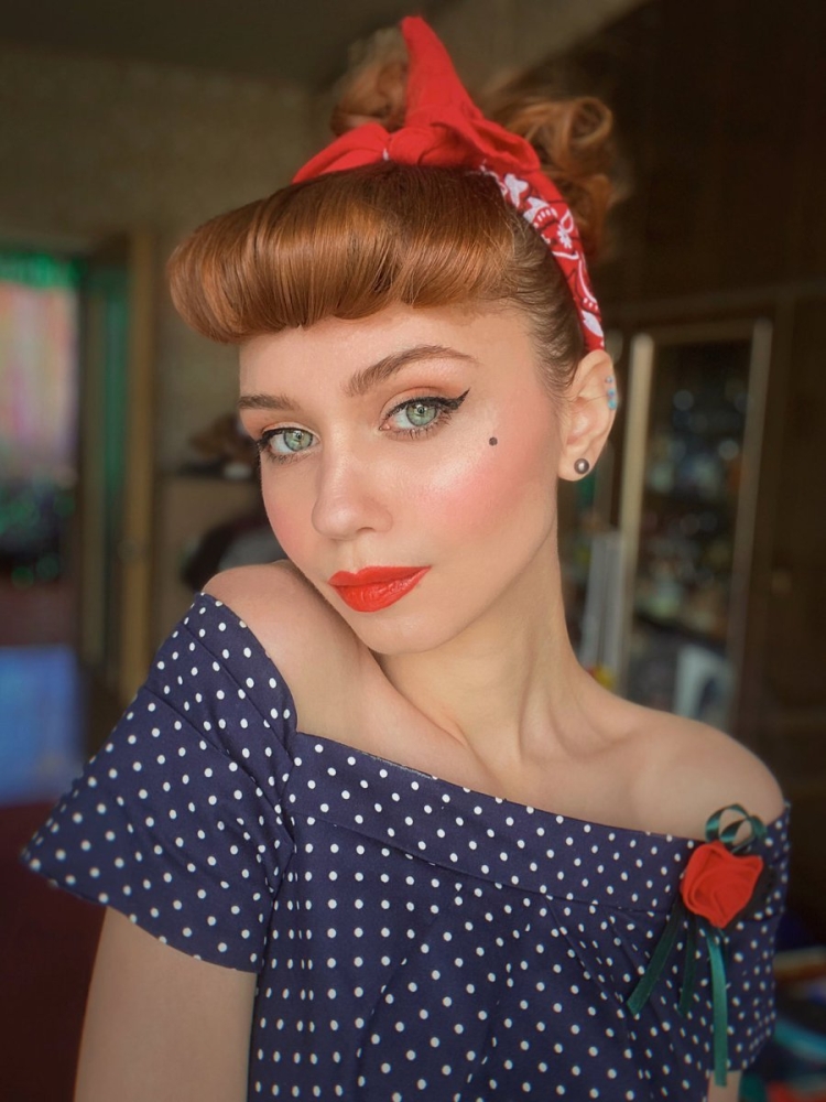 Макияж пин ап шляпка