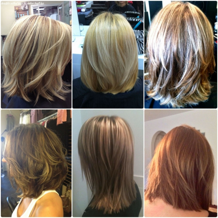 Стрижка Каскад на средние волосы сзади