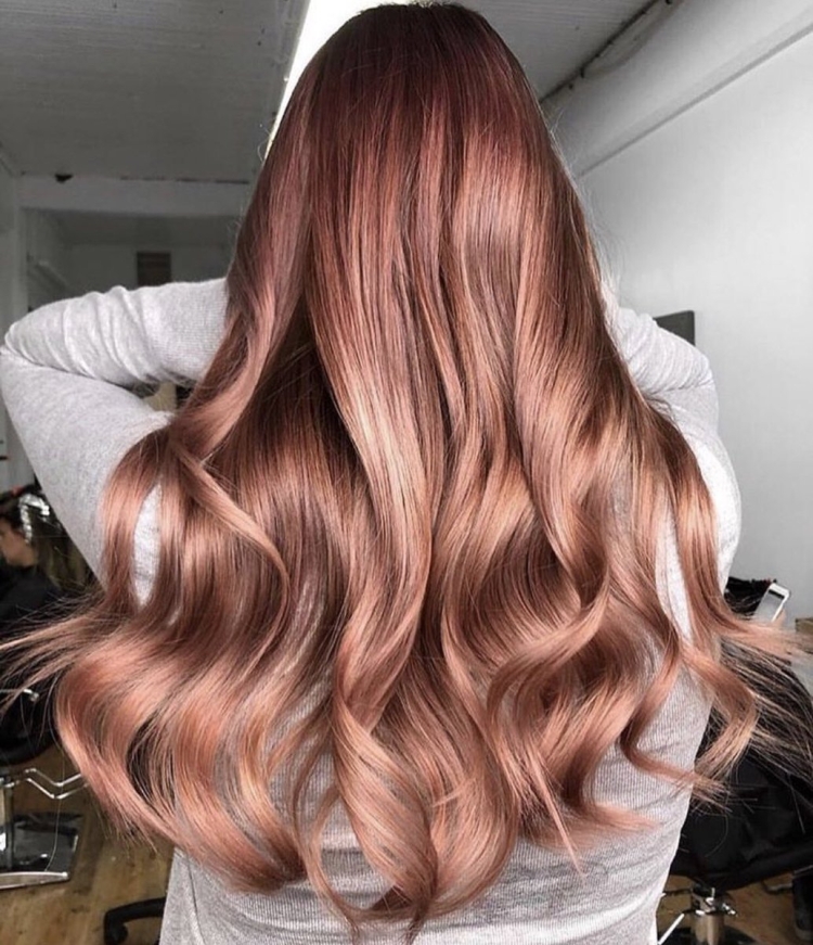 Роуз Голд на темные волосы