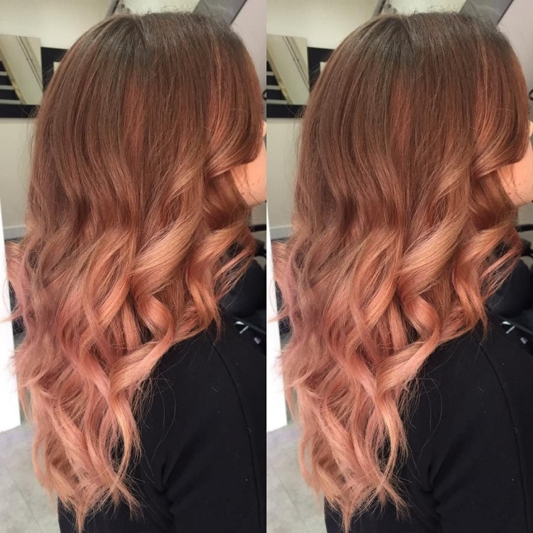 Персиковый цвет волос балаяж