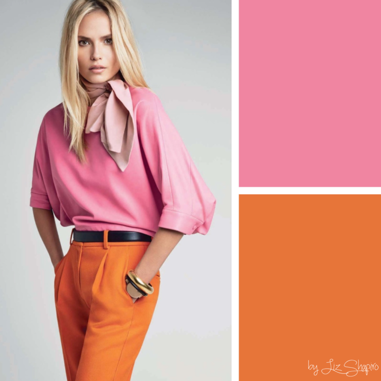 Розовый с оранжевым в одежде