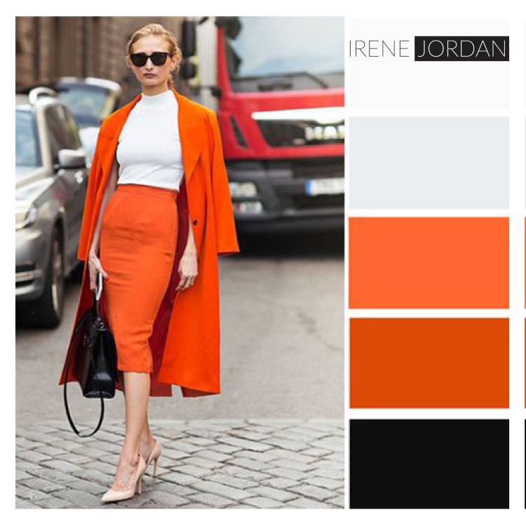 Сочетание с оранжевым
