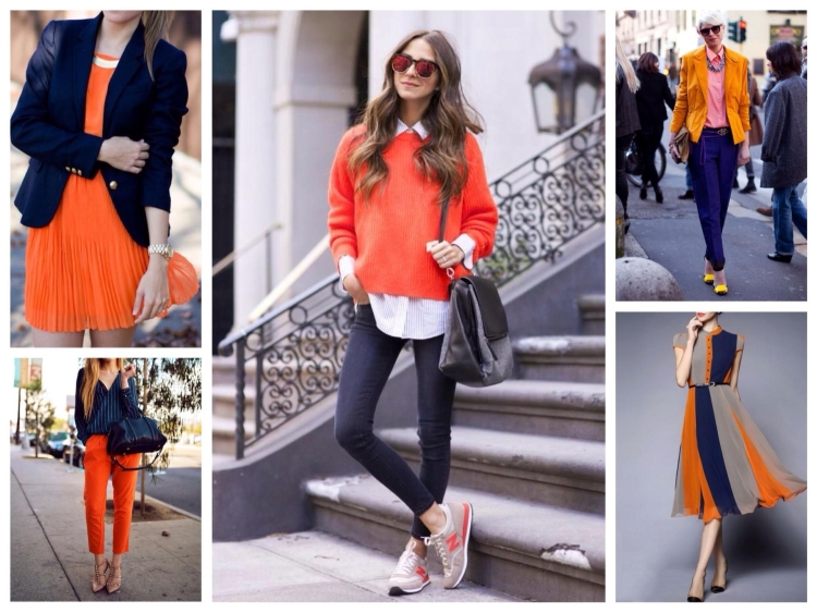 Сочетание с оранжевым