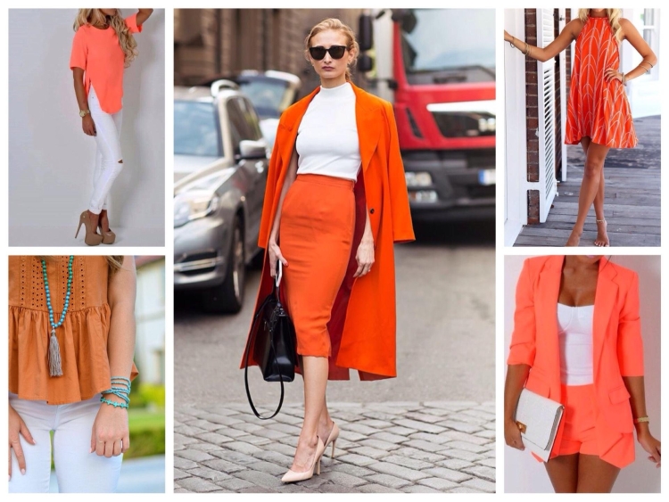 Сочетание с оранжевым цветом