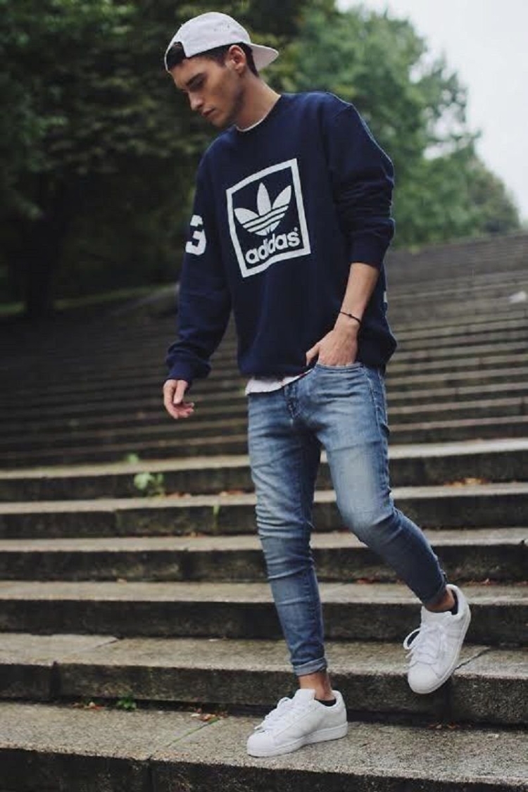 Адидас суперстар мужские с джинсами