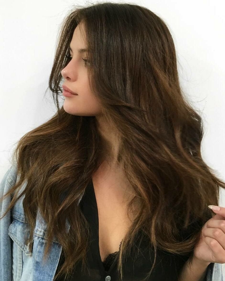 Распущенные каштановые волосы