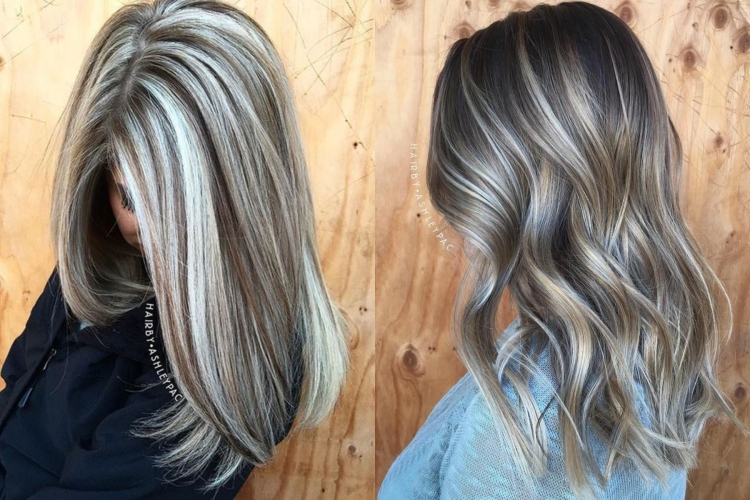 Пепельное мелирование на Каскад