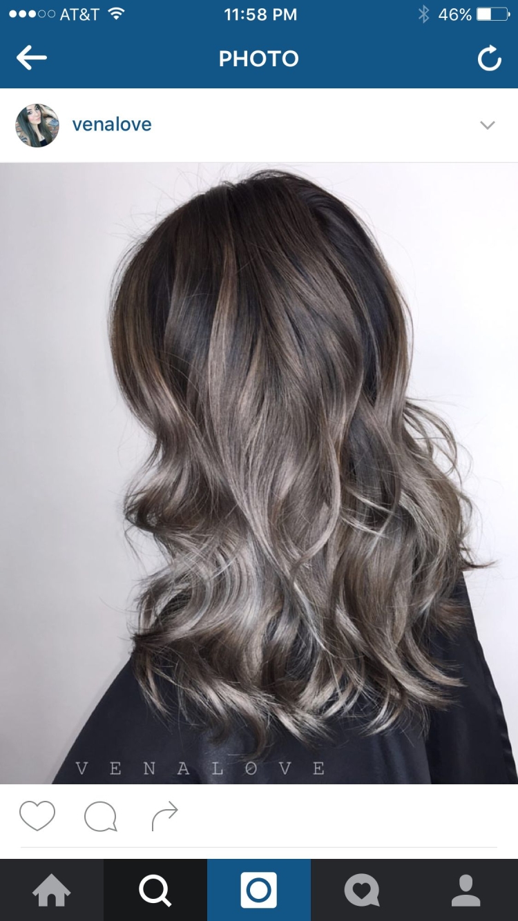 Балаяж темный пепел