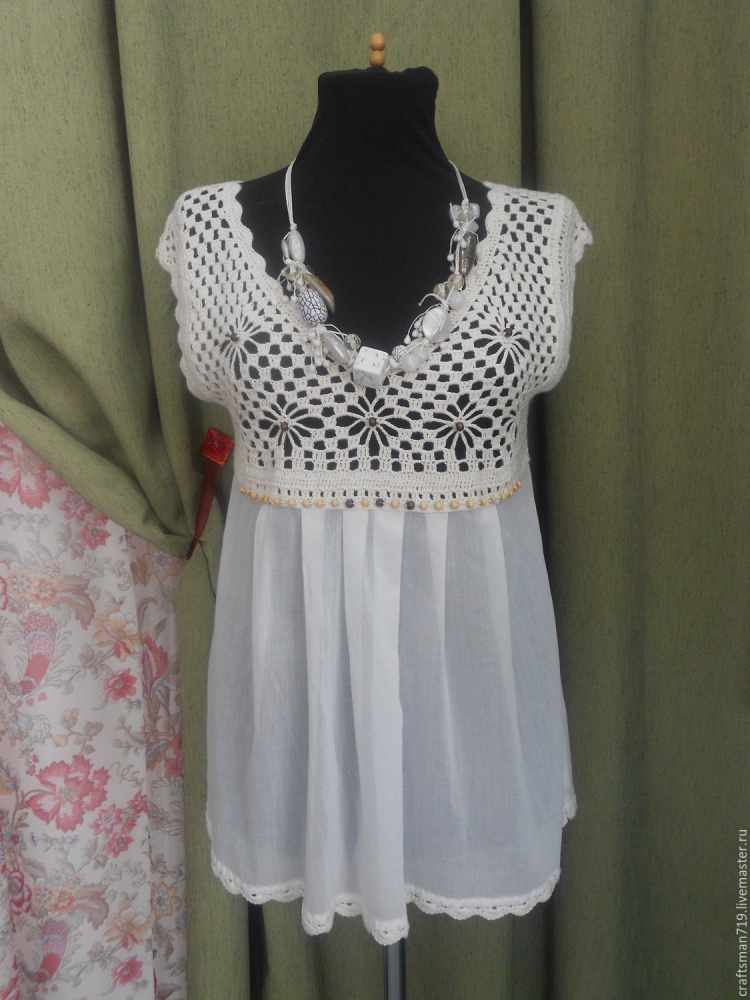 Комбинированные платья крючок и ткань