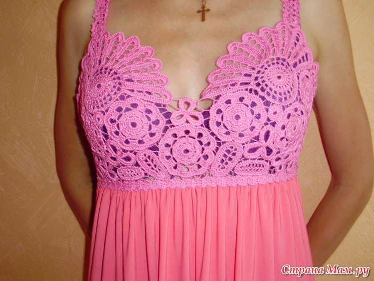 Сарафан с вязаным лифом