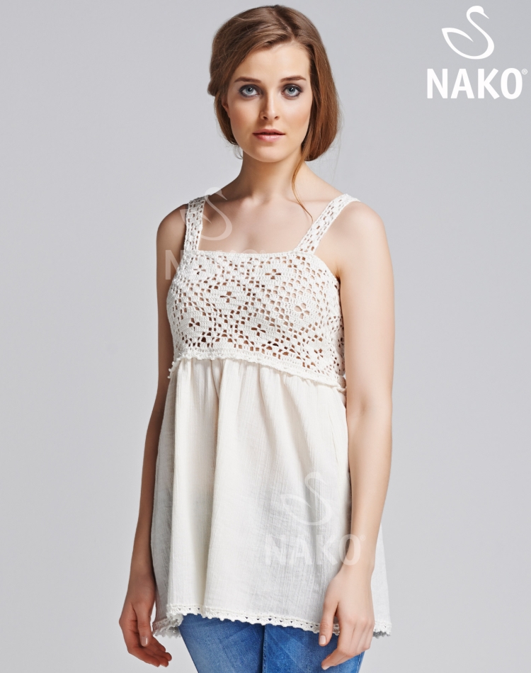 Сарафан комбинированный с тканью крючком