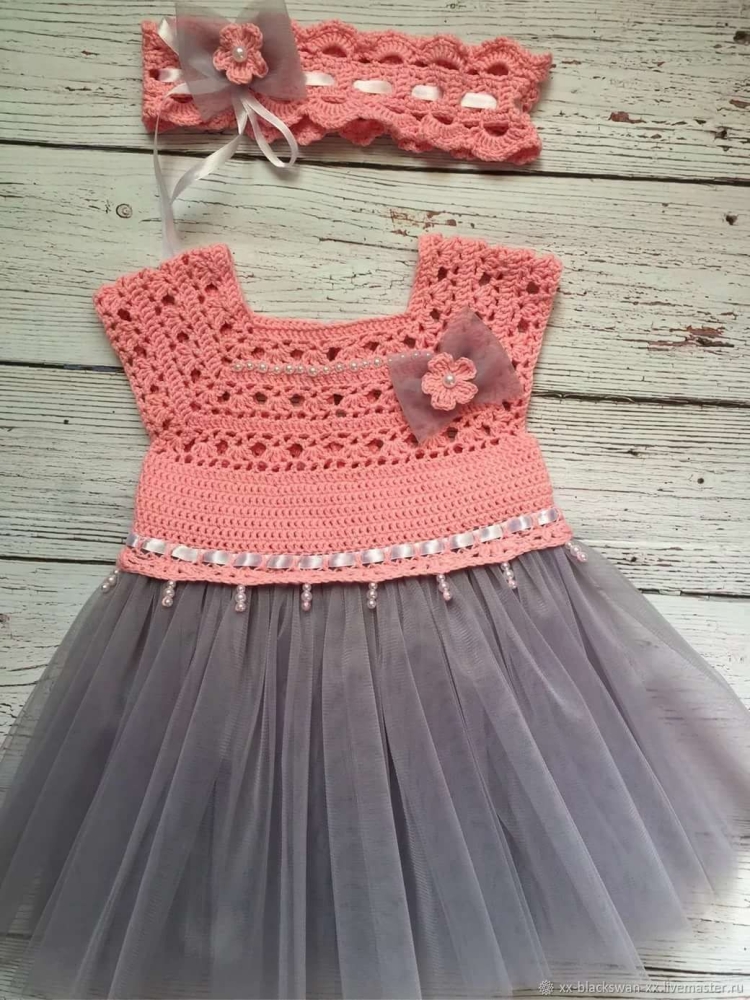 Детские платья с вязаным верхом