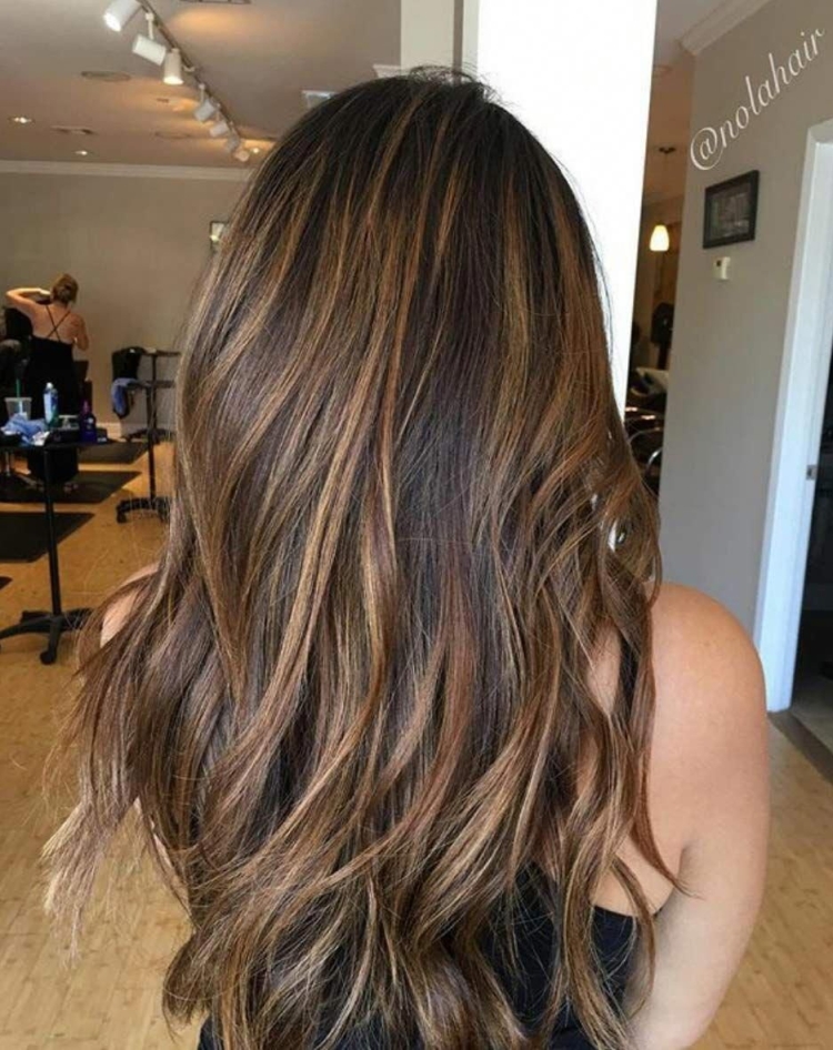 Мелкое мелирование на каштановые волосы