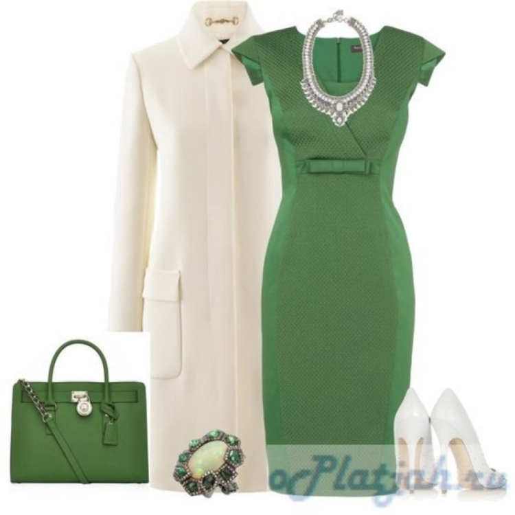 Бижутерия к зеленому платью